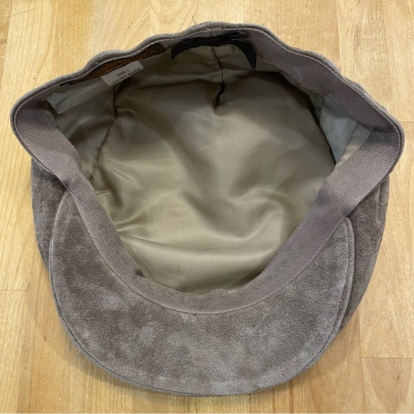 Vintage Country Gentleman Newsboy Hat leather suede Large Snap Front - Picture 3 of 4
